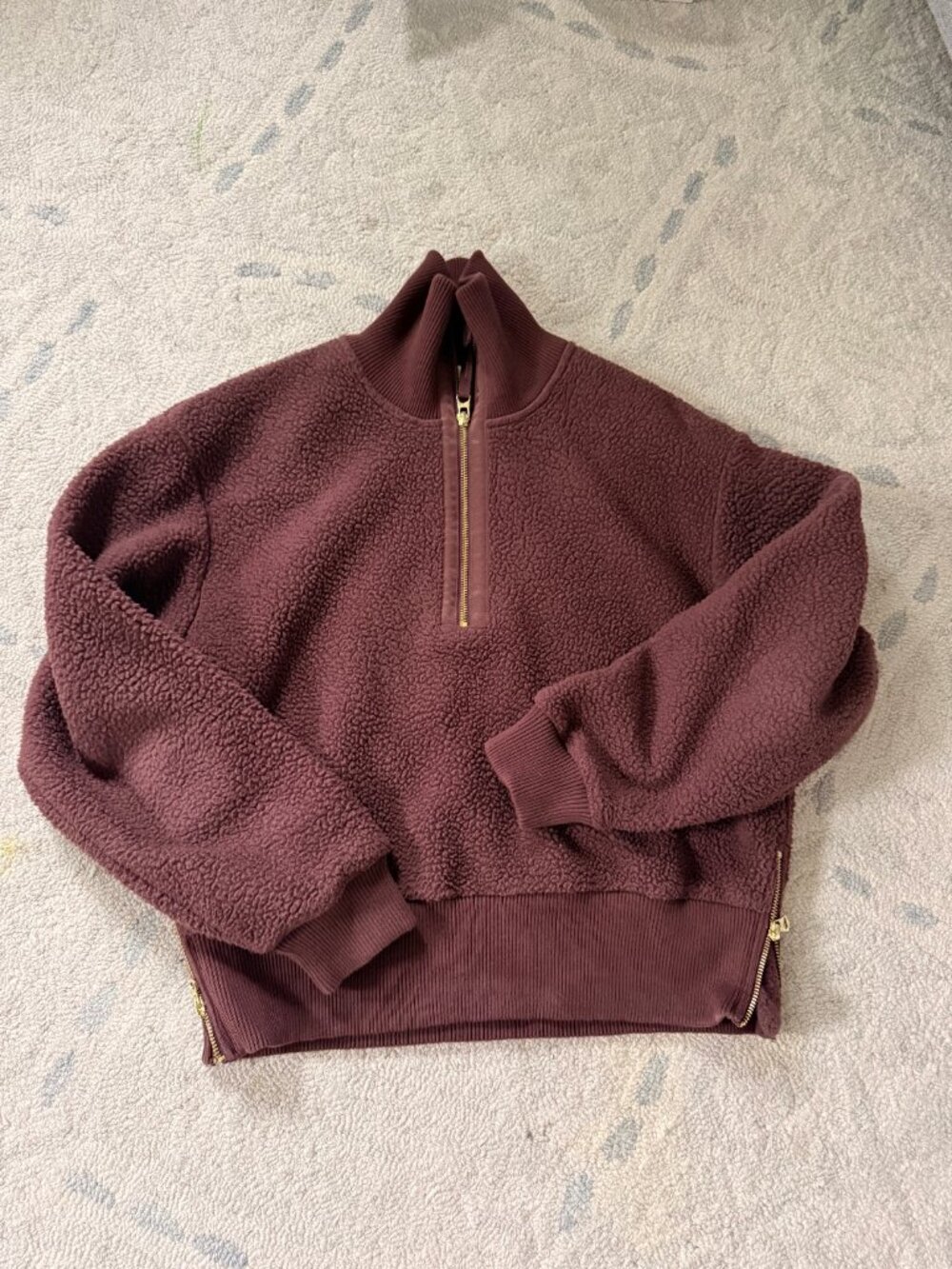 Varley Roselle Half Zip Fleece in Deep Mahogany Size Small